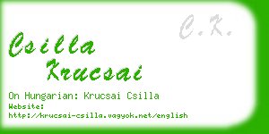 csilla krucsai business card